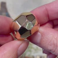 18 carat gold faceted dome ring