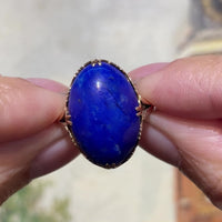 14 karaat gouden ring met lapis lazuli