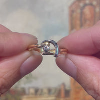 18 karaat wit en geelgouden diamanten ring