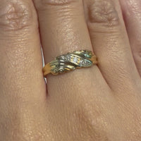 5 steens oud geslepen diamanten ring uit 1900