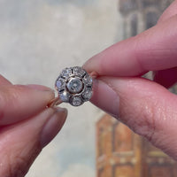 Diamanten cluster ring in zilver en goud