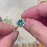 Emerald and diamond ring in 18 carat gold