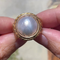 18 karaat gouden ring met een mabe parel