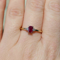 Ruby and diamond ring in 18 carat gold-Vintage Rings-The Antique Ring Shop