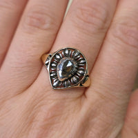Antique rose diamond ring in silver and gold-Antique rings-The Antique Ring Shop