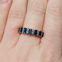 18 carat gold sapphire and diamond ring-The Antique Ring Shop