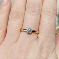 Princess and brilliant cut diamond ring-engagement rings-The Antique Ring Shop