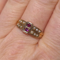 Georgian ruby and pearl ring from 1801-Antique rings-The Antique Ring Shop