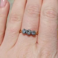 Vintage three stone diamond ring-engagement rings-The Antique Ring Shop