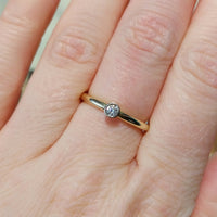 Diamanten solitaire ring van 14 karaat goud