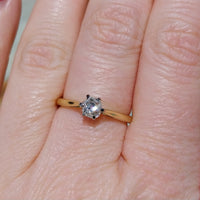 Old mine cut diamond solitaire ring-engagement rings-The Antique Ring Shop