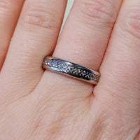 18 carat white gold eternity band with diamonds-wedding rings-The Antique Ring Shop