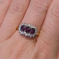 Vintage ruby and diamond ring in 18 carat gold-The Antique Ring Shop