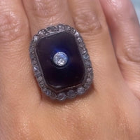 Antique sardonyx & diamond gold ring-Antique rings-The Antique Ring Shop