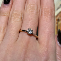 Diamond solitaire ring in platinum and gold-engagement rings-The Antique Ring Shop