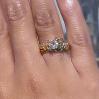 Organic nugget style ring with diamond-engagement rings-The Antique Ring Shop