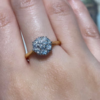 Vintage diamond cluster ring in 18 carat gold-engagement rings-The Antique Ring Shop