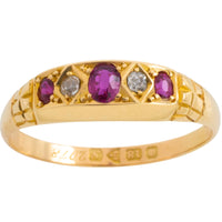 Edwardian ruby and old cut diamond ring from 1913-Antique rings-The Antique Ring Shop