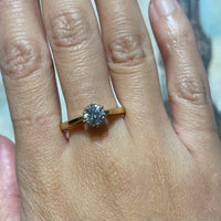 Vintage .65 carat brilliant cut diamond solitaire ring-engagement rings-The Antique Ring Shop