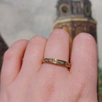 Vintage 18 carat gold band with diamonds-wedding rings-The Antique Ring Shop