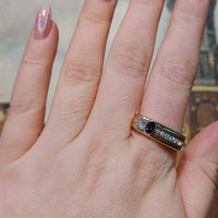 Alexandrite and diamond ring in 18 carat gold-gents rings-The Antique Ring Shop