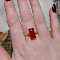 Vintage faceted carnelian ring-Vintage Rings-The Antique Ring Shop