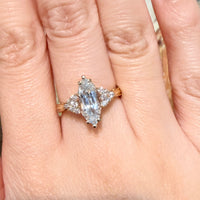 Aquamarine and diamond ring-Vintage Rings-The Antique Ring Shop