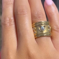 An 18 carat gold Elizabeth Gage style ring with diamonds-Vintage & retro rings-The Antique Ring Shop