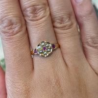 Victorian ruby and seed pearl ring from 1878-The Antique Ring Shop