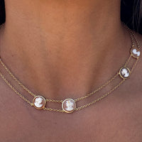 Double strand cameo collier in 18 carat gold-colliers-The Antique Ring Shop