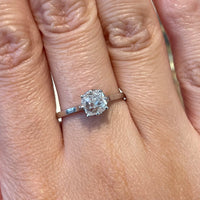 Old mine cut diamond solitaire ring-engagement rings-The Antique Ring Shop
