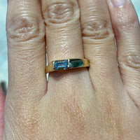 14 carat gold ring with aquamarine stone-Vintage Rings-The Antique Ring Shop