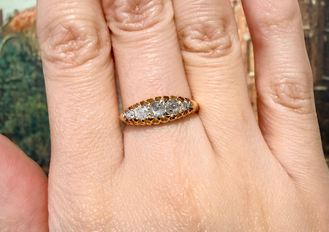 Victorian five stone diamond ring from 1898