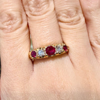Vintage ruby and diamond ring-Vintage Rings-The Antique Ring Shop
