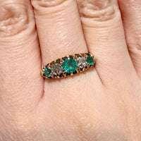 Edwardian emerald and diamond ring from 1908-Antique rings-The Antique Ring Shop