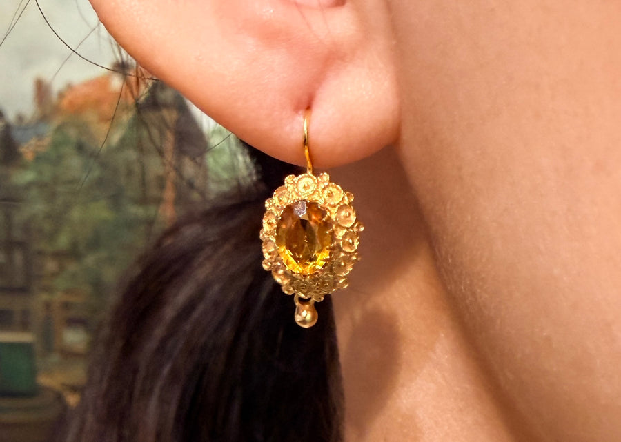 Vintage 14 carat gold earrings-Earrings-The Antique Ring Shop