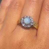 Opal and diamond ring in 18 carat gold-vintage rings-The Antique Ring Shop