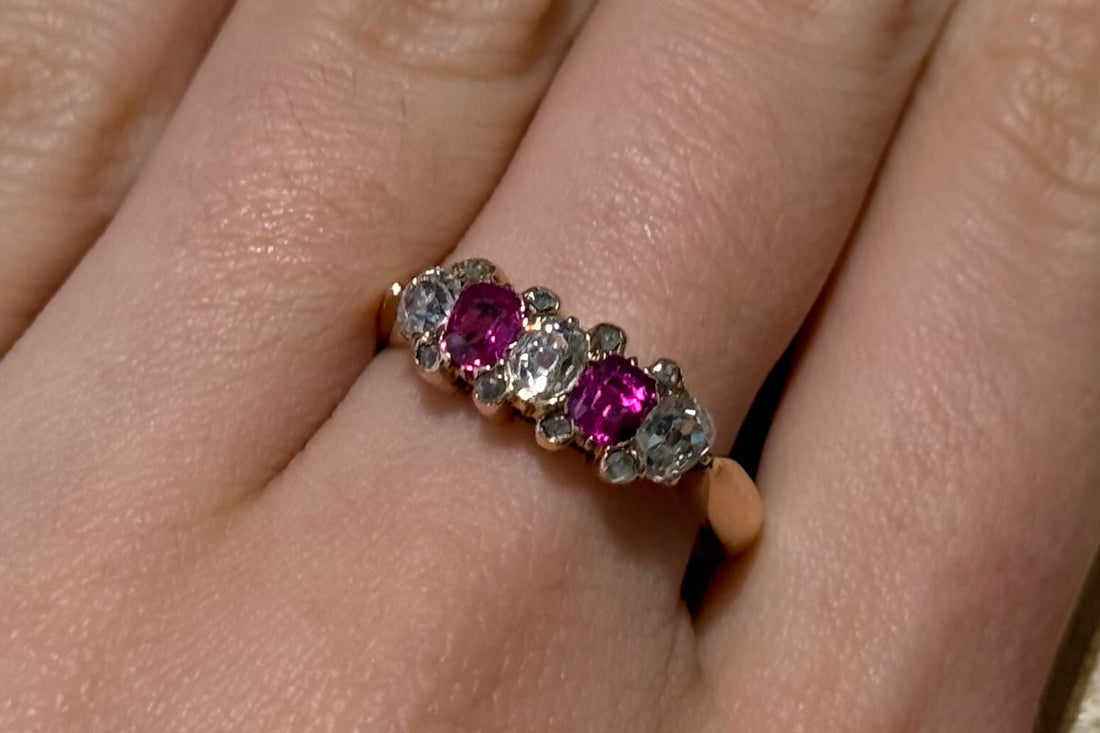 Antique ruby and old cut diamond ring-Antique rings-The Antique Ring Shop