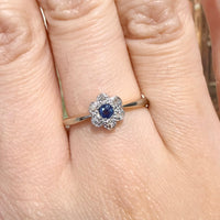 Edwardian rose diamond and sapphire cluster ring-Antique rings-The Antique Ring Shop
