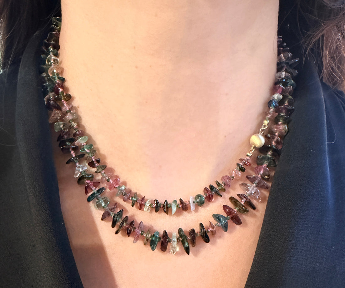 Diverse colored tourmaline collier-colliers-The Antique Ring Shop