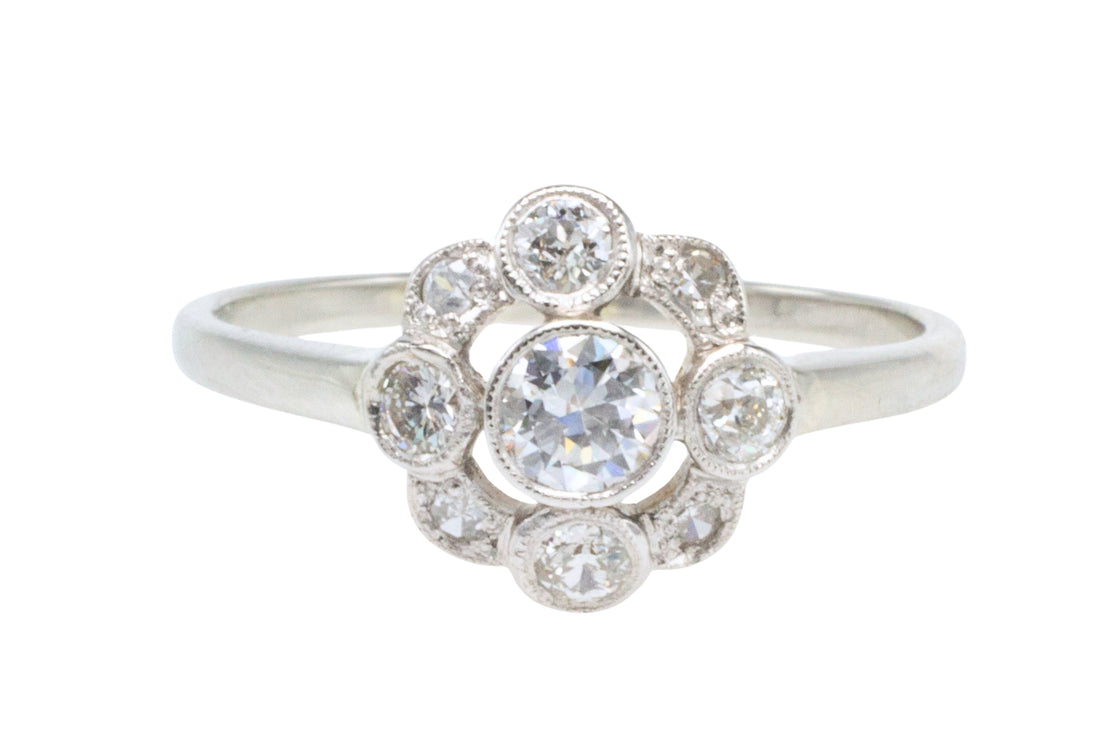 Antique five old cut diamond ring