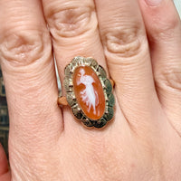 Vintage cameo ring in 14 carat gold-Vintage Rings-The Antique Ring Shop