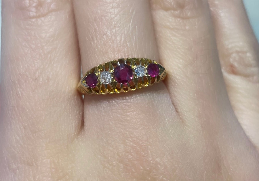 Ruby and diamond ring from 1915-Antique rings-The Antique Ring Shop