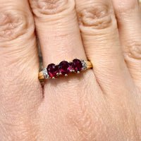 Ruby and diamond ring in 14 carat gold