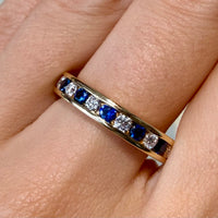 Sapphire and diamond eternity band in 18 carat gold-Vintage Rings-The Antique Ring Shop