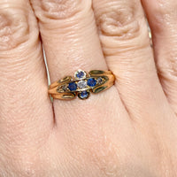 Victorian sapphire and diamond ring from 1899-Antique rings-The Antique Ring Shop