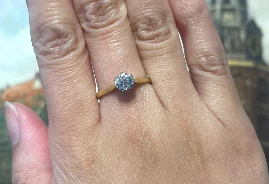 Vintage old cut diamond solitaire ring-engagement rings-The Antique Ring Shop