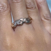 Organic nugget style ring in 14 carat gold-wedding rings-The Antique Ring Shop