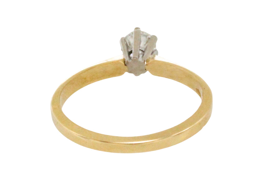 Diamond solitaire ring in 14 carat gold-engagement rings-The Antique Ring Shop