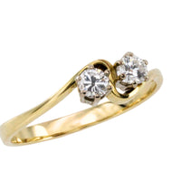 Diamond swirl ring in 14 carat gold-Vintage Rings-The Antique Ring Shop